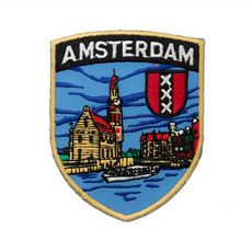 A-ONE 匯旺 荷蘭阿姆斯特丹地標造型刺繡 聚酯纖維布 7.5 x 6 cm 台灣產, 彩色, 1個