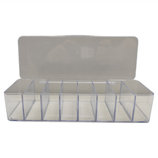 E.dot 8格 翻蓋分格收納盒 26 x 9.5 x 5.5cm, 透明, 1個