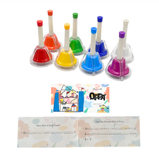 OPPA 奧福樂器 叮叮8音按搖鐘/律音鐘 防滑底座 附樂譜, 1組, OF151