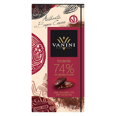 義大利 VANINI Products 74%醇黑可可碎粒夾心巧克力, 1片, 100g