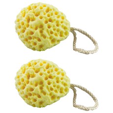 嬰兒沐浴棉 獨特蜂窩設計 深層去汙去角質 柔軟舒適 精梳掛繩, 顏色隨機, 2個