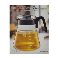 OSAMA 王樣 03可愛分享壺 耐熱玻璃, 1L, 1個