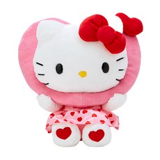 SANRIO 三麗鷗 絨毛娃娃, 凱蒂貓 愛心 白色 + 粉色, 1個, 25cm
