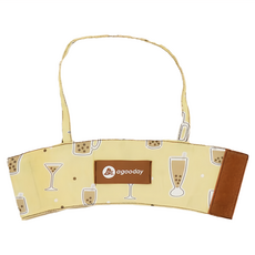 agooday 好日子 兩用飲料杯套 台灣製聚酯纖維材質 可收納吸管, 珍奶不要吸管, 1個