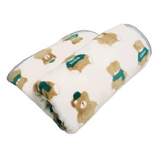 毛皇上 法蘭絨寵物毛毯 M(70 x 50cm) 柔軟舒適, 卡布奇諾熊/白色, 1件