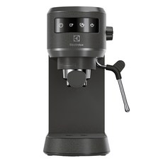 Electrolux 伊萊克斯 半自動義式咖啡機 E5EC1-51MB 珍珠黑 觸控介面款 20 Bar高壓萃取 穩固強勁蒸氣 14cm窄型設計, 黑色