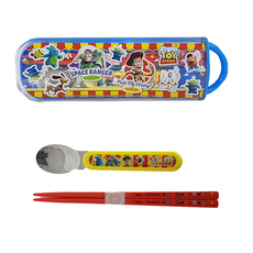 Skater 銀離子兒童餐具湯匙筷子兩件組 附收納盒, 筷子1雙+湯匙1隻, 玩具總動員, 1組