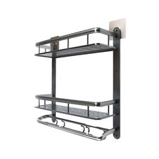 奇麗屋 無鋁倫比 精緻雙層置物架, 鋁合金輕量化設計, 遇水不留水痕, 1組, 深灰色