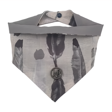 HAPPY GO PUPPY 寵物領巾, 澳洲手工製作, 堅固耐用, 舒適時尚, 100%棉麻材質, XL, 羽毛, 1個