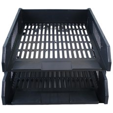 LONG HO 龍和文具 B4活動式公文架 DR-402 380 x 280 x 170mm, 黑色, 2層