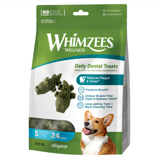 WHIMZEES 唯潔 鱷魚型潔牙骨 9個月以上 7~12kg適用 S 24入, 馬鈴薯澱粉, 360g, 1包