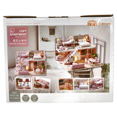 CUTE ROOM 智趣屋 DIY 手作袖珍屋 附防塵罩 L-027 遇見小美好 Set, Loft Apartment Miniature Scene, 1組