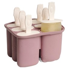 Sili Garden 矽膠冰棒模具 6格 粉色 1個