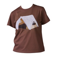 KZM OUTDOOR 油畫藝術短袖上衣 咖啡色 舒適透氣 親膚質感 時尚休閒, S