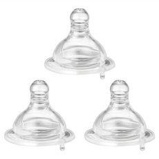 PiYOPiYO 黃色小鴨 媽咪乳感防脹氣寬口徑奶瓶用奶嘴 3入, 模擬媽咪乳感, 自然彈性與伸展, 減少乳頭渾淆, 6個月以上