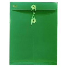 hfpwp 台灣製 環保無毒 不透明立體繩子直式文件袋 綠色 文件收納好幫手, A4, 1組