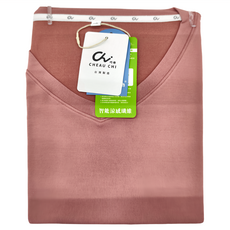 巧奇 CHEAUCHI COOL涼T V領中性素T 含64%吸濕彈性纖維, XL, 微醺粉