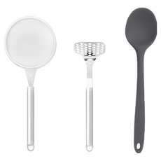 OULL 嬰兒輔食烹飪工具套裝, 過濾網 + 搗碎 + 烹飪勺, 混合色, 1套