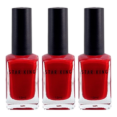 STAR KING 星之冠 經典指甲油 15ml 多色可選: 豆粉 裸栗 暖莓, 001 大紅, 3件