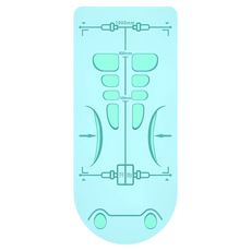 科學引導線健腹輪專用墊, 矽膠雙面防滑健腹墊, 加厚運動健身墊 160*70cm, 竹石青, 160 x 70cm, 1個