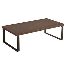 費歐家 鐵藝木板款螢幕增高架 穩固耐用 桌面收納, 胡桃色 + 黑架, 1個