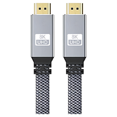 魔宙 HDMI2.1 8K 48Gbps高速影音扁線 8K@60Hz/4K@120Hz 24K鍍金接口, 1條