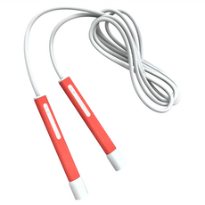 CROSSROPE Freestyle LE Rope 跳繩, 適用年齡6歲以上, 繩長325cm 繩直徑5mm 握把14cm, 珊瑚紅握把 白繩, 1條