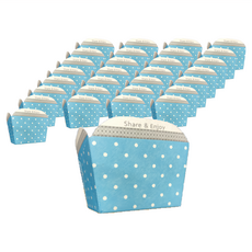 戚風蛋糕杯 50 x 50 x 50mm 100個 圓點藍 烘焙紙杯, 1組