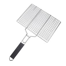 304不鏽鋼烤魚蔬菜網 32x22x1.5cm, 環保再生木材, 32 x 2cm, 1支