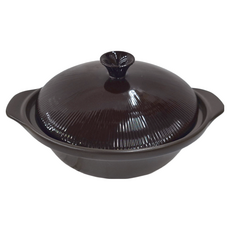 MIyAWO 直火陶土湯鍋 TDF05-110 高耐熱陶瓷(黑) 容量2.7L 馬來西亞產, 296mm, 褐色, 1個