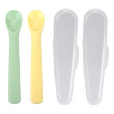 Dailylike BonBon 寶寶副食品湯匙組, 綠色 + 黃色, 1組