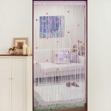 Cotton Field 棉花田傢飾 彩蝶造型落地線簾 粉色