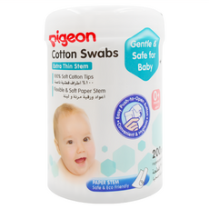 pigeon 貝親 細軸棉棒, 200支, 1罐