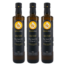 Totally Kiwi 冷壓初榨亞麻仁油，紐西蘭農場，Omega 3含量60%，非化學溶劑萃取, 500ml, 3瓶