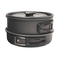 2-3人套鍋 煮鍋16.6 x 9cm + 煎鍋16.7 x 4cm + 小鍋15 x 9.3cm, 1組, 黑色