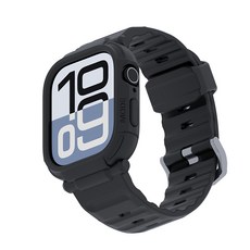 elkson 透氣防震一體成形軍規錶帶, 神秘黑, 1個