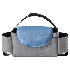 推車收納掛袋 22x11x12cm 牛津布材質 大容量, 灰藍色, 1個