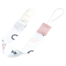 KU.KU Duckbill 酷咕鴨 KUKU PLUS 純真之瞳織帶奶嘴夾, 蜜糖粉, 適用年齡0歲以上, 1條