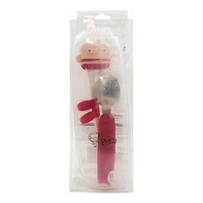 PUKU 藍色企鵝 學習筷湯匙套組 三指環設計 輕鬆學習拿筷子, 粉色, 湯匙 + 筷子 + 收納盒, 1組