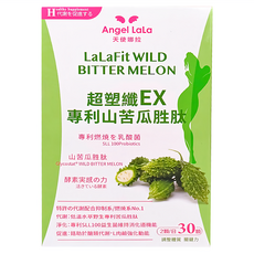 Angel LaLa 天使娜拉 專利山苦瓜胜肽 酵母鉻維持醣類正常代謝 專利蔬果酵素與乳酸菌促進順暢排空, 30顆, 500mg, 1盒
