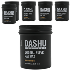DASHU Original Super Mat Wax 男性專用頂級髮蠟, 強力塑型, 含黑豆, 摩洛哥堅果精油, 椰子香, 100ml, 6罐