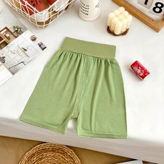 愛北鼻 莫代爾護肚短褲 130 果綠色