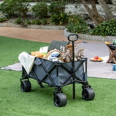 LIGFE 寬輪露營推車, 可斜拉 耐重80KG, 灰色, 1個