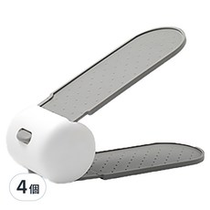 Mega 家用雙層立體調整鞋架 4入組, 灰色, 防滑設計, 1組