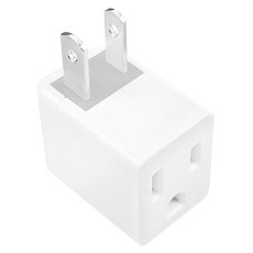 PowerSync 群加 3轉2電源轉接頭 L型 5.5 x 2.5 x 3.7cm 白色, 5.5cm, 2個