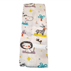 OhBabyLying 開釦袖成長包巾 春秋薄款 動物派對 M號 100%棉