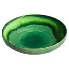 美濃燒 綠釉極光9吋水皿-日本製造 容量 950mL, 1個, 21.8 x 5.8cm, 綠色