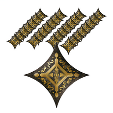 嘉鴻牌 磁磚對角貼紙36片 黑金色 11 x 11 x 0.5mm 磁磚裝飾 DIY壁貼