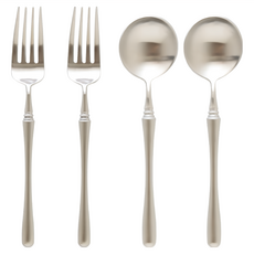 JUST HOME 304不鏽鋼餐叉餐匙組, 2餐叉+2餐匙, 復古絲霧, 1組