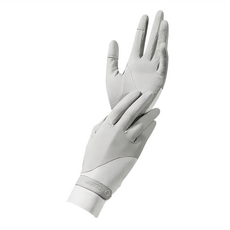 GOLOV.EJOy 冰絲涼感拼色防曬可觸屏騎行手套 - 北極灰, 有效阻隔紫外線，指尖開口設計，靈活觸控, 21 x 8.5cm, 1雙